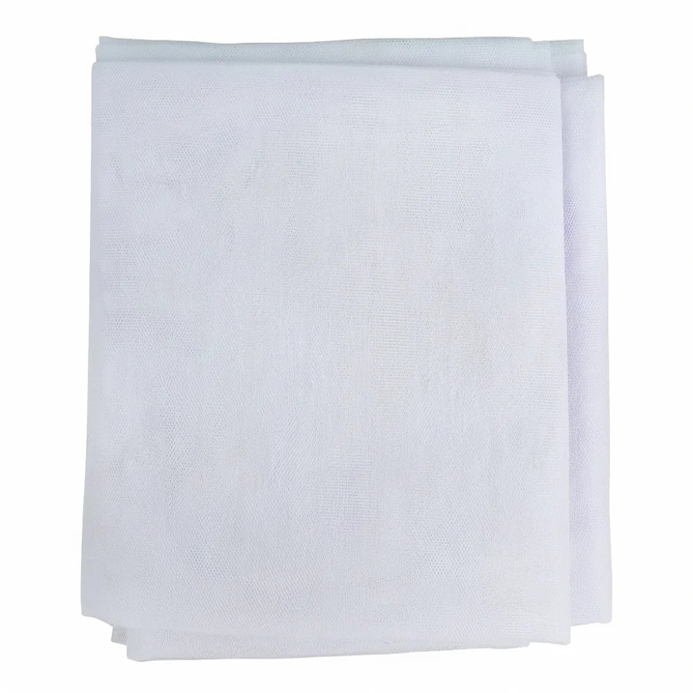 White ultra-fine mesh garden plant protection netting rolled up