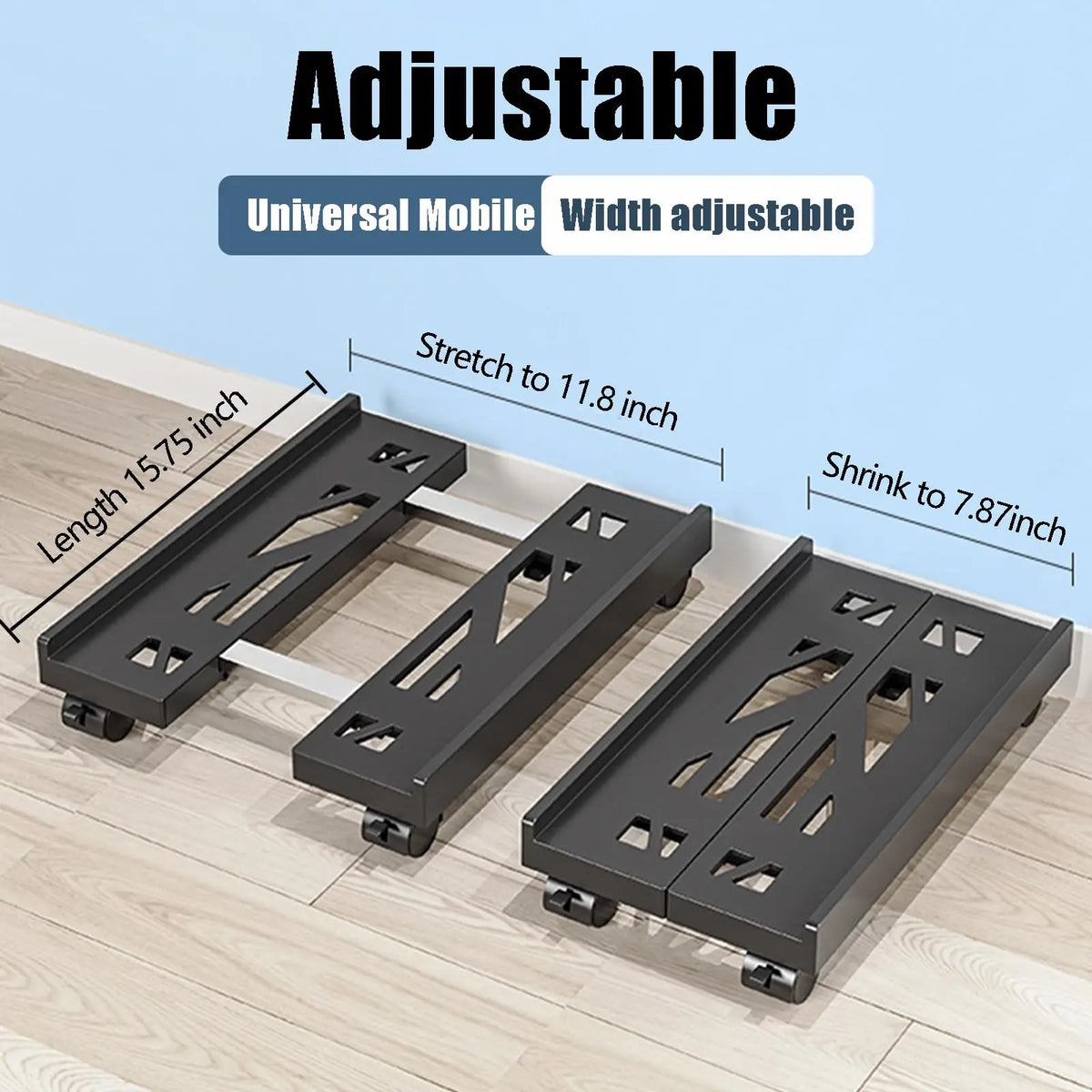 Adjustable Mobile CPU Tower Stand with Wheels