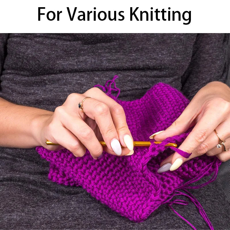 Colorful Aluminum Crochet Hook Set with Ergonomic Handles
