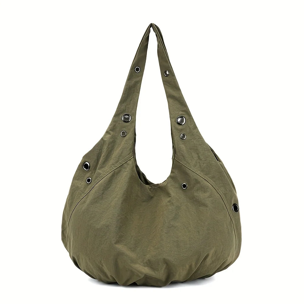 Sac en toile nylon vert olive à haut pointu et fermetures à boucle