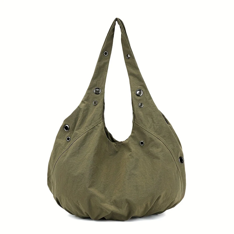 Nylon Tote Bag with Buckle Closure