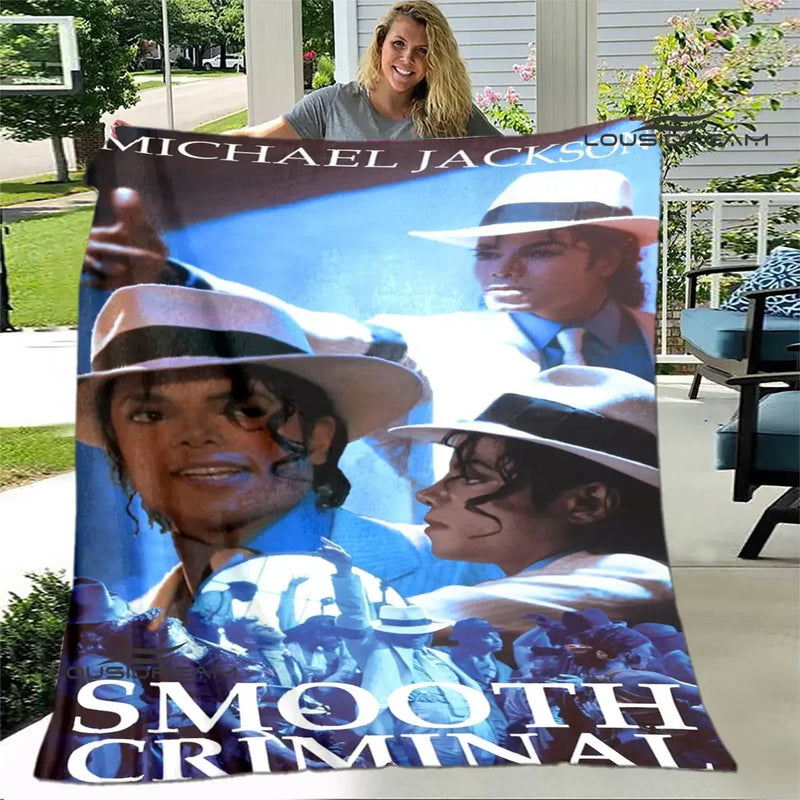 Michael Jackson Retro Print Coral Fleece Decke