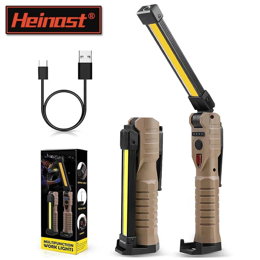 Foldable LED Work Light with Magnetic Base and USB Charging