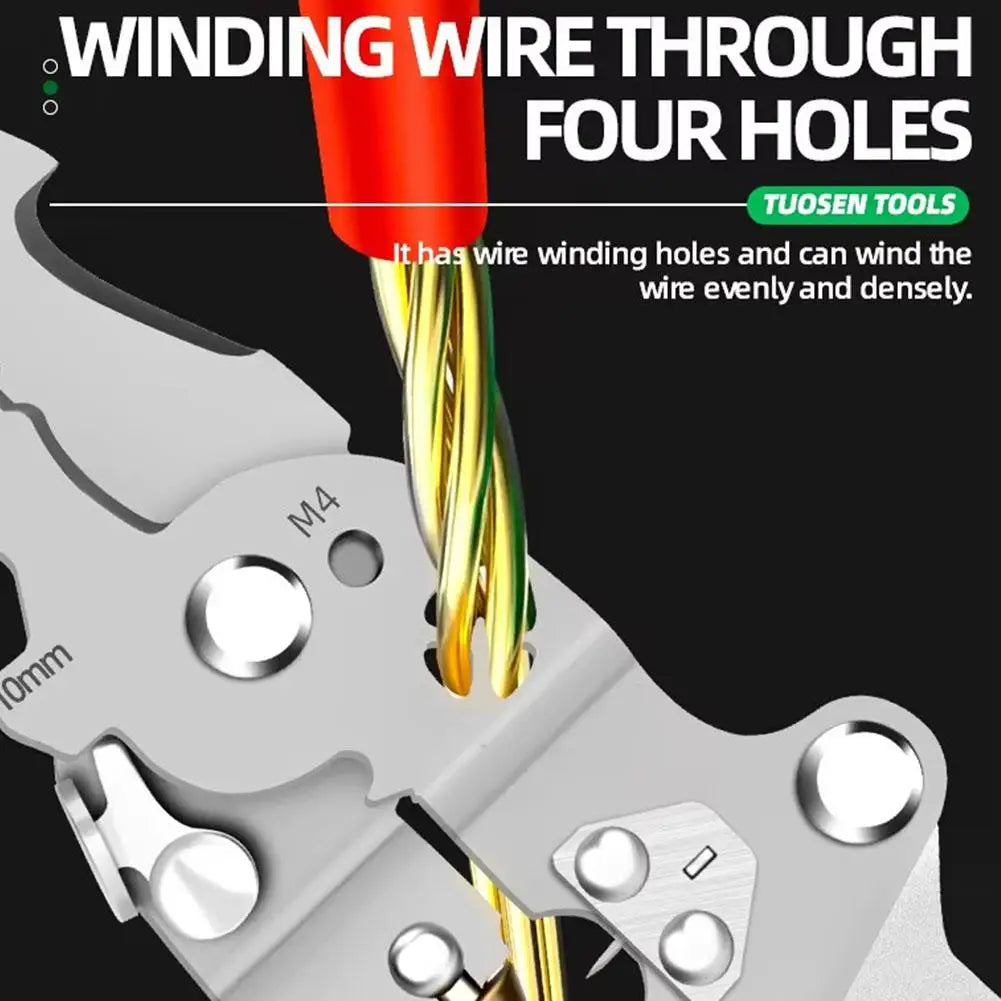 Foldable Multifunctional Wire Stripping Pliers with Voltage Detection