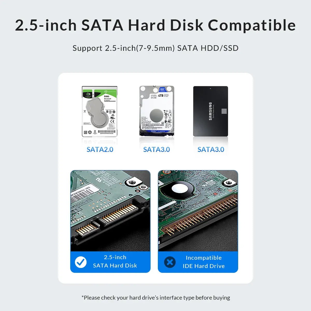 2.5" SATA to USB 3.0/Type-C Hard Drive Enclosure