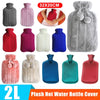 Plush Hot Water Bottle Cover with Soft Fleece Lining