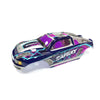 A purple and silver high-speed RC car receiver parts kit with aerodynamic body design.
