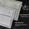 Comparison of fully transparent and fog transparent translucent PC keycaps for mechanical keyboards