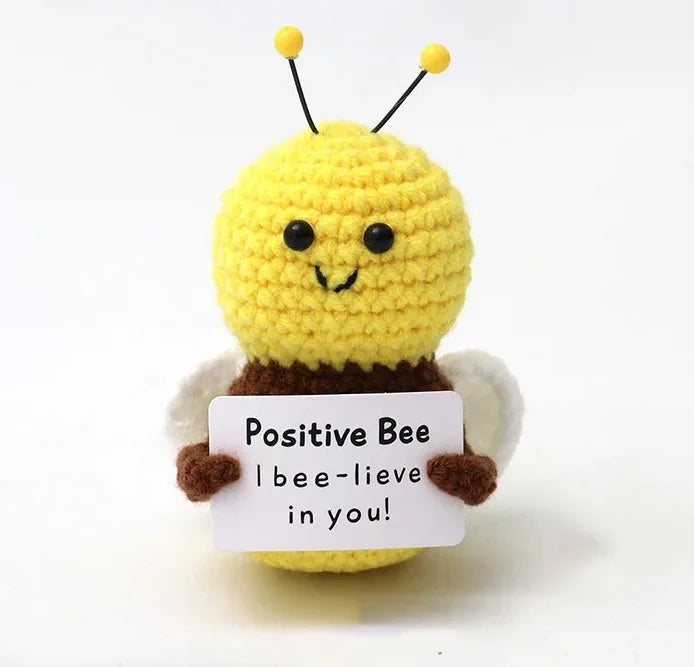 Handmade Wool Knit Potato Plush Doll with Inspirational Card