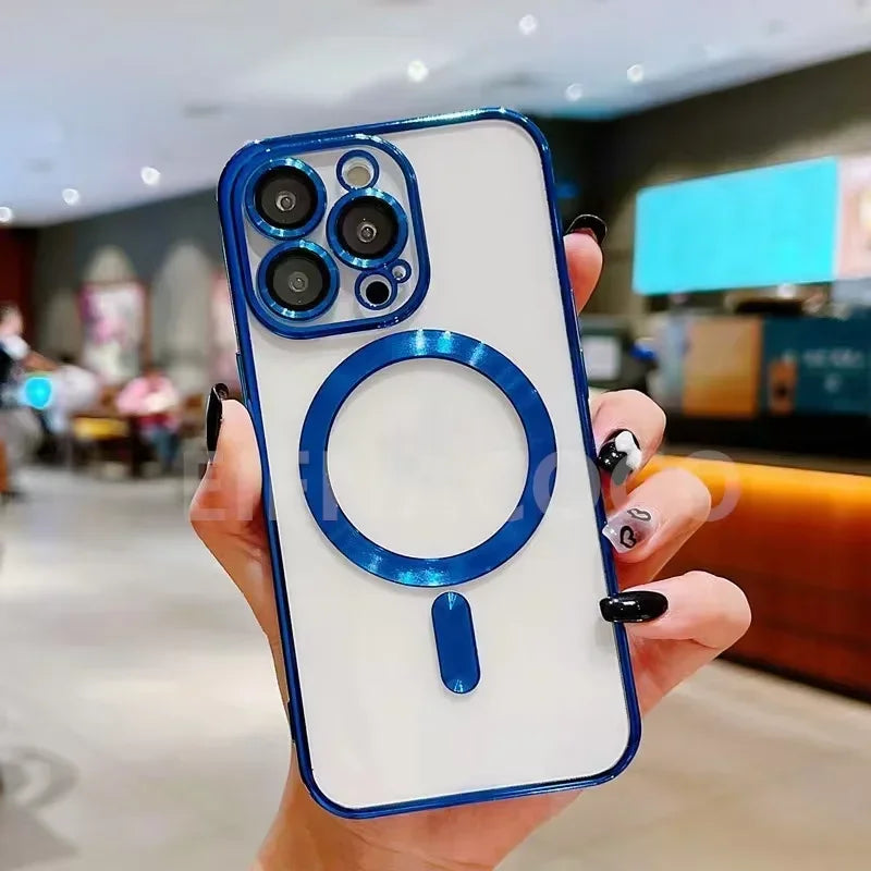 Clear Magnetic iPhone Case with Camera Lens Protector