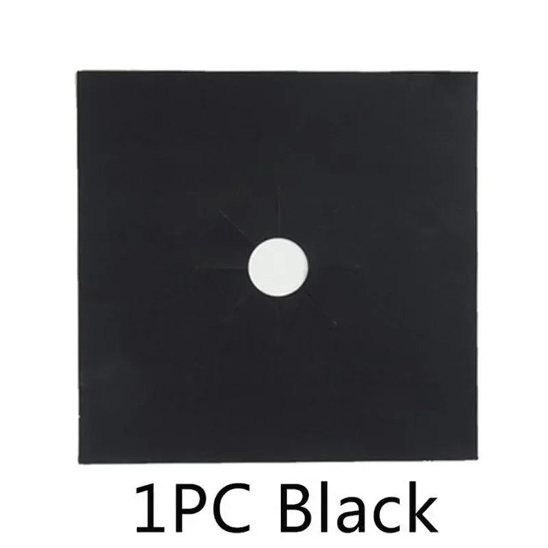One piece black reusable stove burner mat