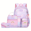 Schulrucksack-Set für Mädchen mit Brotdose & Federmäppchen