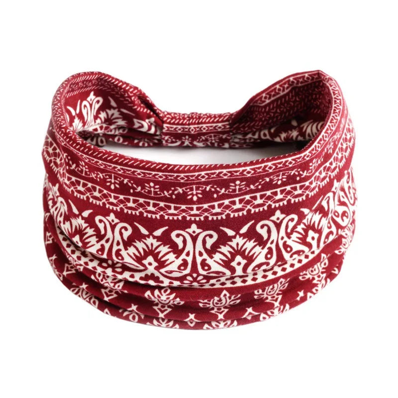 Bandeau Vintage à Motif Imprimé