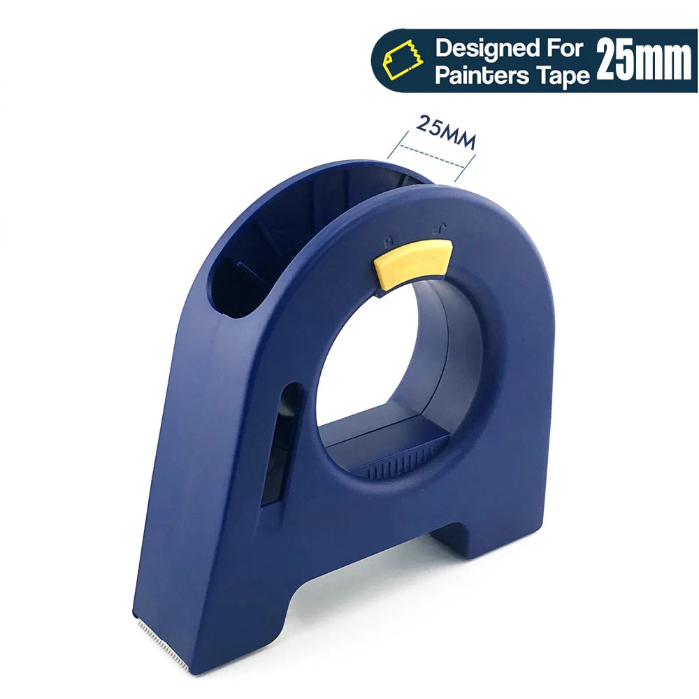 A blue professional masking tape applicator tool designed for 25mm painter's tape.