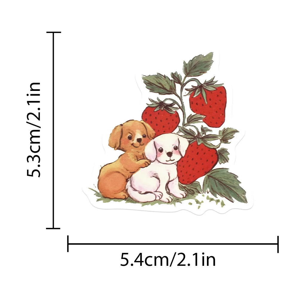 Cute Strawberry Waterproof Stickers Pack (50 Pcs)