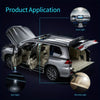 A silver car interior showing various LED light applications including dome lights, door lights, and glove box lights.