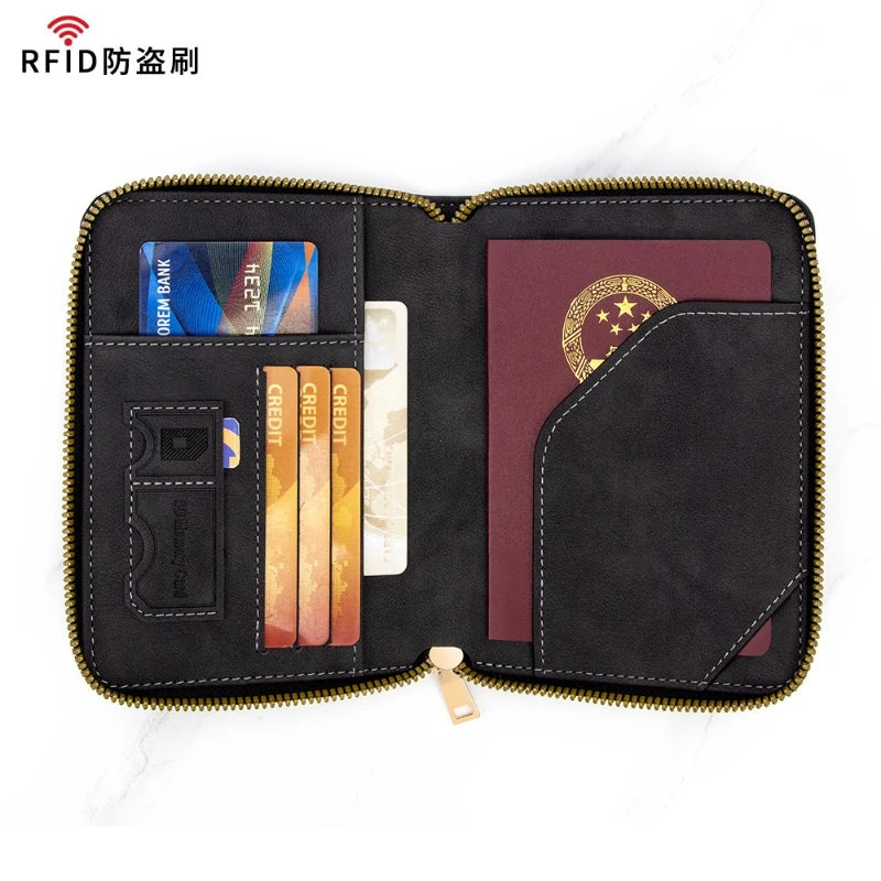 Travel Passport and Wallet Organizer with RFID Protection