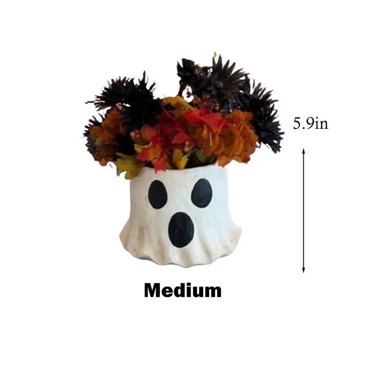 Ghost Halloween Planter Vase – Cute Ceramic Ghost Decor for Home