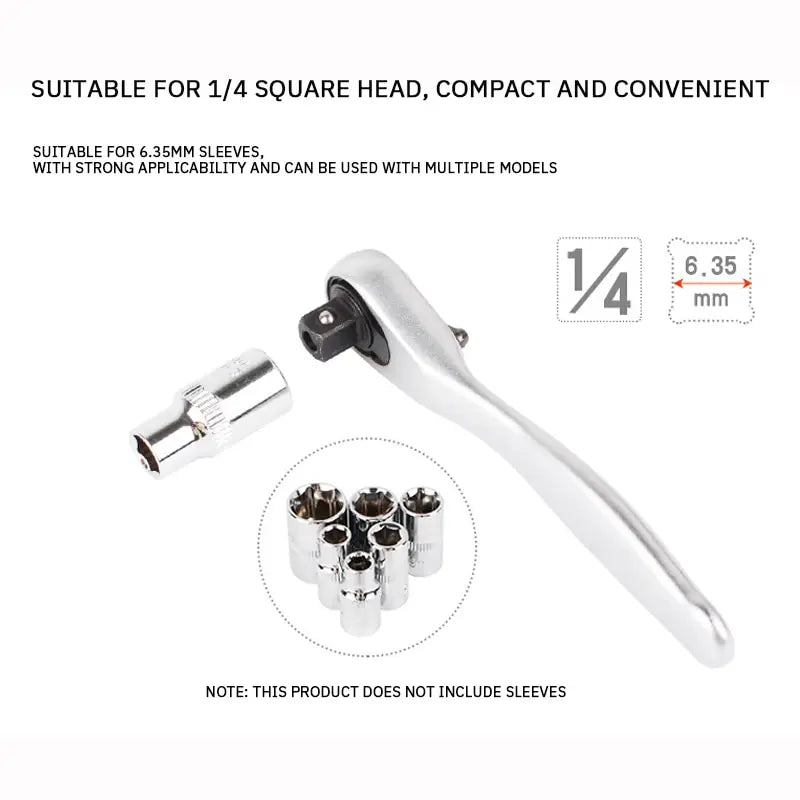 Compact 2-in-1 Ratchet Wrench with Socket and Bit Drives