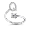 Initial Letter Ring with Zircon Accent