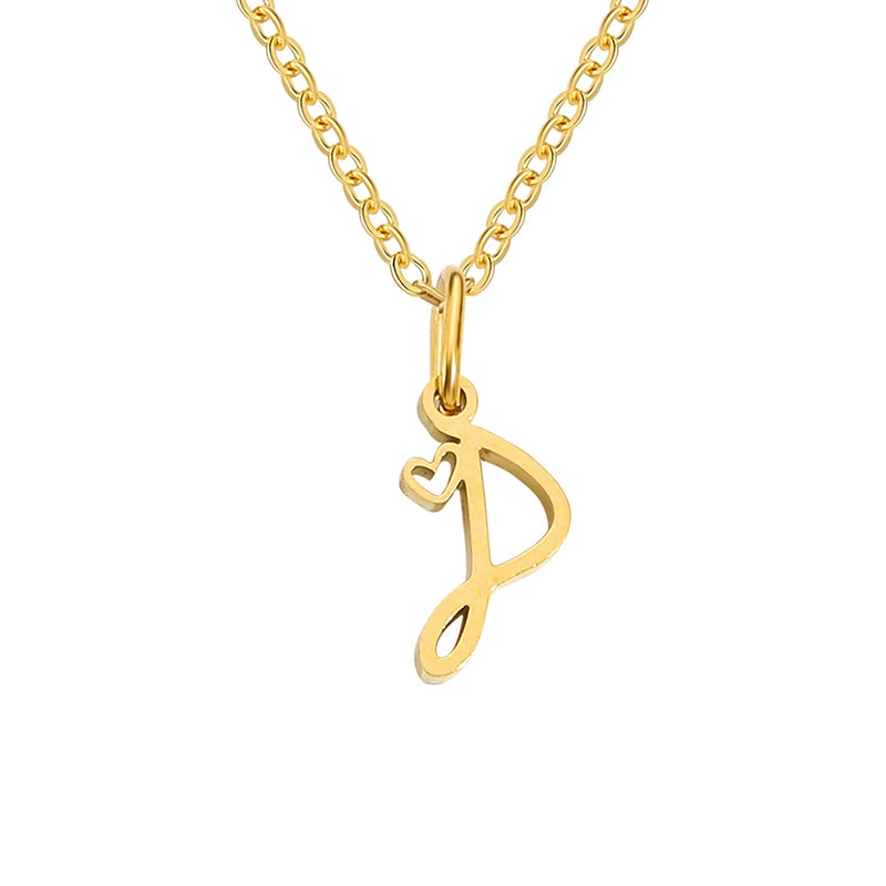Collier avec Lettre Initiale et Pendentif Cœur