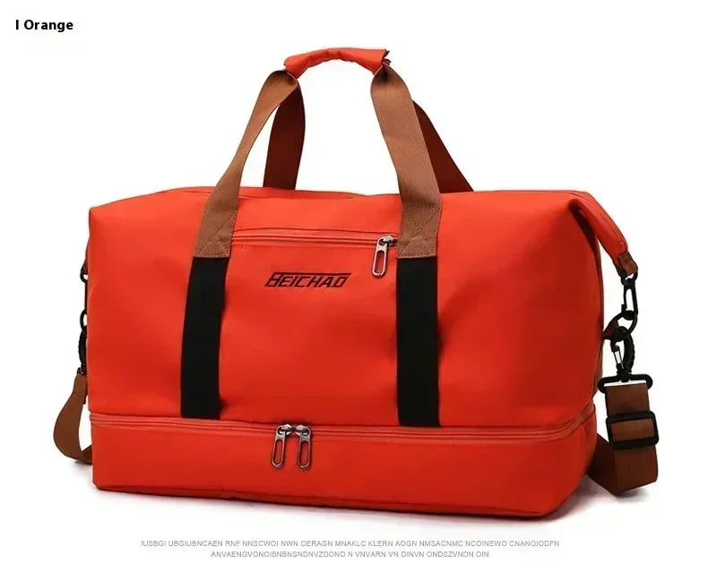 Orange Beichad large capacity water-resistant travel duffle bag