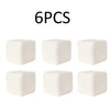 Six white square squishy milk tofu stress relief fidget toys