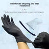 A hand wearing black disposable gloves is shown with an arrow indicating elasticity upgrade.