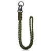 Heavy duty 550 paracord neck lanyard with a metal clip in olive green.
