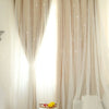 Beige Star Perforated Sheer Curtain with Blackout Lining