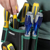 A yellow and black Winhunt multi-purpose pouch with tools is shown inside a green fabric waist bag.