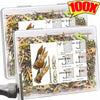 A clear plastic storage box filled with heavy duty self-drilling drywall anchors and various tools.