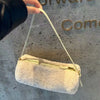 Vintage Y2K Vegetable-Tanned Leather Cylinder Bag