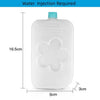 White reusable leak-proof ice pack with a blue cap and dimensions marked.