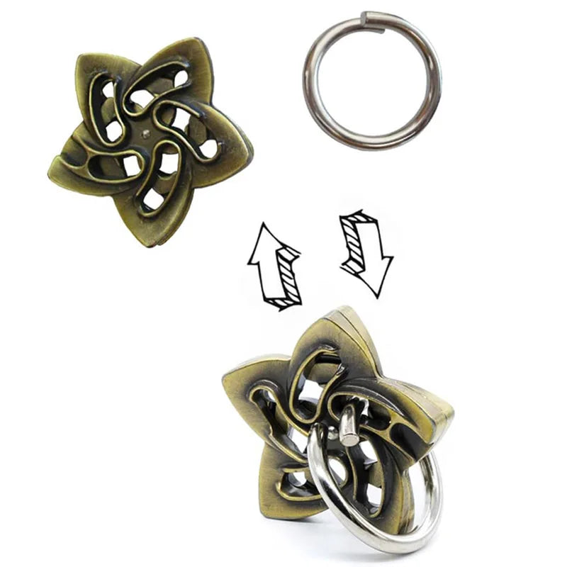 Metal Brain Teaser Puzzle Set - IQ Challenge for Kids and Adults