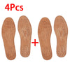 Four pairs of tan genuine leather insoles for men with breathable comfort features