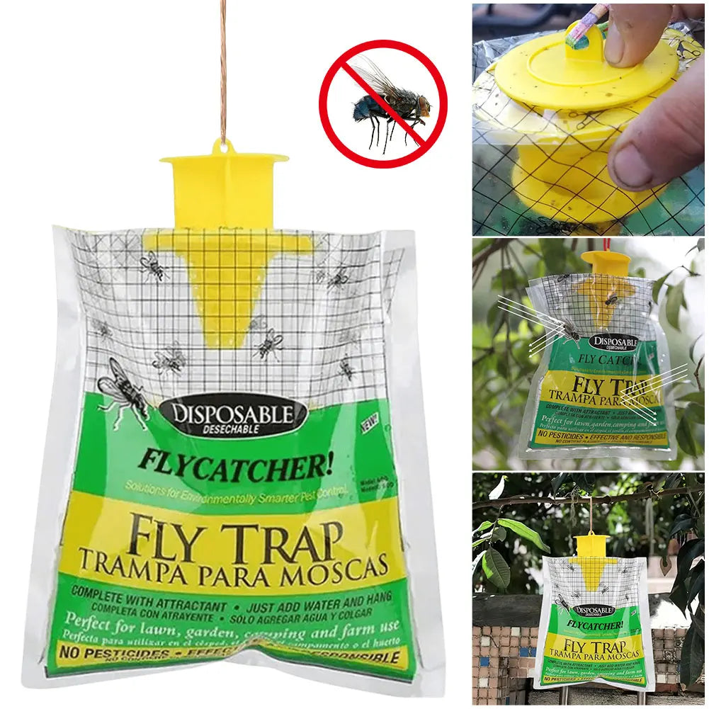 Hanging Disposable Fly Trap Bag with Bait