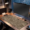XXL Leopard Print Desk Mat with Non-Slip Rubber Base