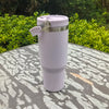 30oz Stainless Steel Vacuum Insulated Tumbler with Handle and Straw