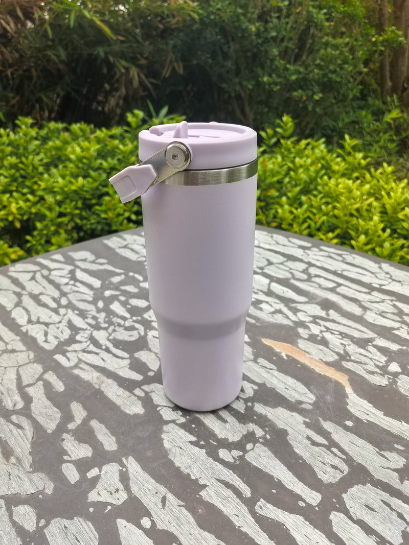 30oz Stainless Steel Vacuum Insulated Tumbler with Handle and Straw