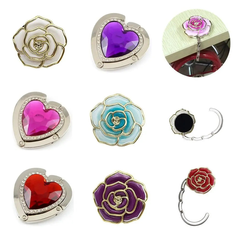 Heart Flower Metal Folding Bag Hook