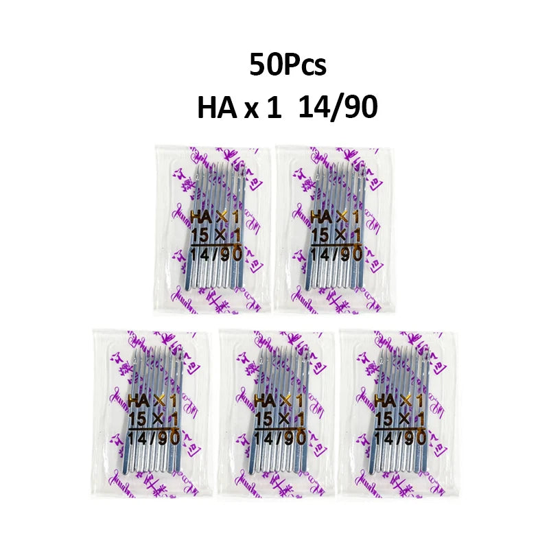 50 pieces of HA sewing machine needles in 14/90 sizes packaged for sewing