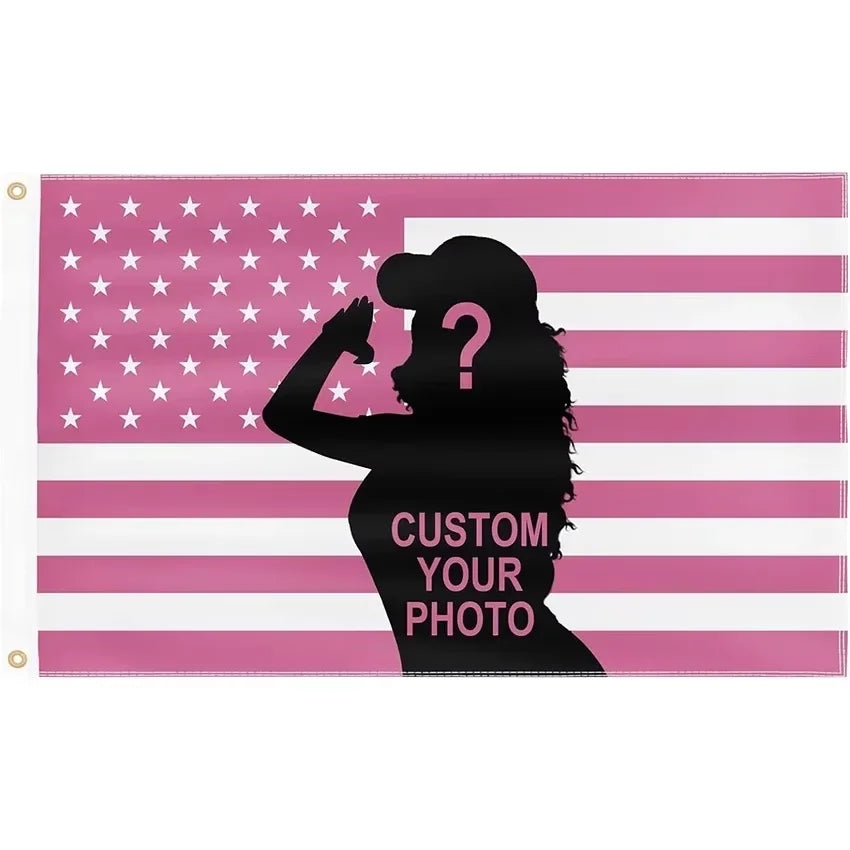 Personalized American Flag Tapestry with Custom Photo & Text