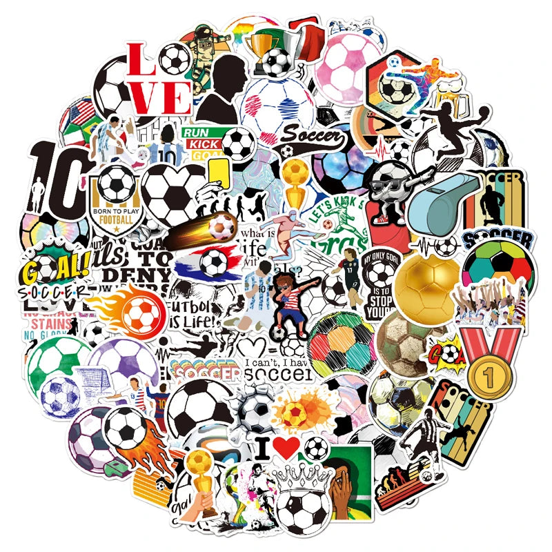 Soccer Sticker Pack – 100 Waterproof Vinyl Decals