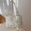 Quilted Floral Cotton Tote Bag with Padded Handle