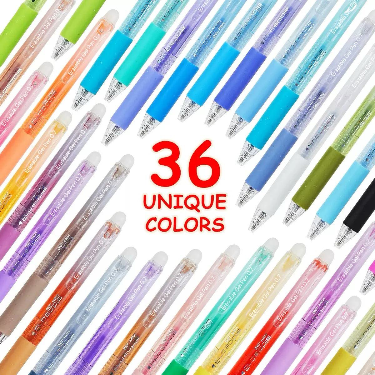 Retractable Erasable Gel Pens – Smooth 0.7mm Fine Tip, Assorted Colors
