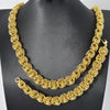 Set de Collar y Pulsera Cubana Chapada en Oro Italiano