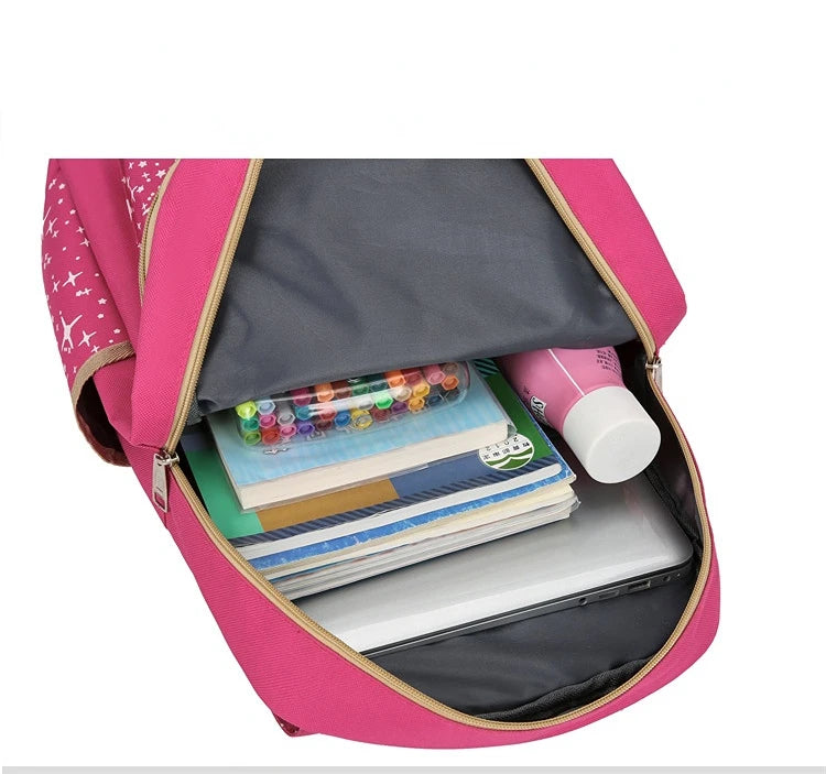 3-Piece Canvas Backpack Set for School