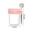 Glass Overnight Oats Container with Lid and Spoon