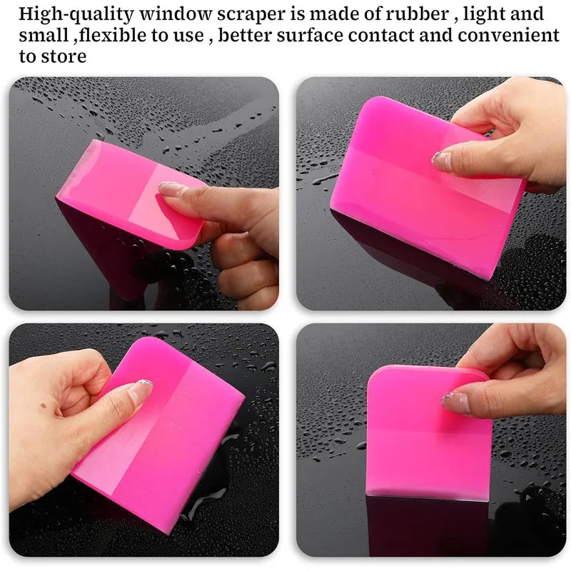 Professional PPF & Vinyl Wrap Squeegee Kit - Soft Rubber Tools for Scratch-Free Application